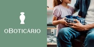 Logo do BOTICÁRIO e criança presenteando o pai - Foto Reprodução Internet