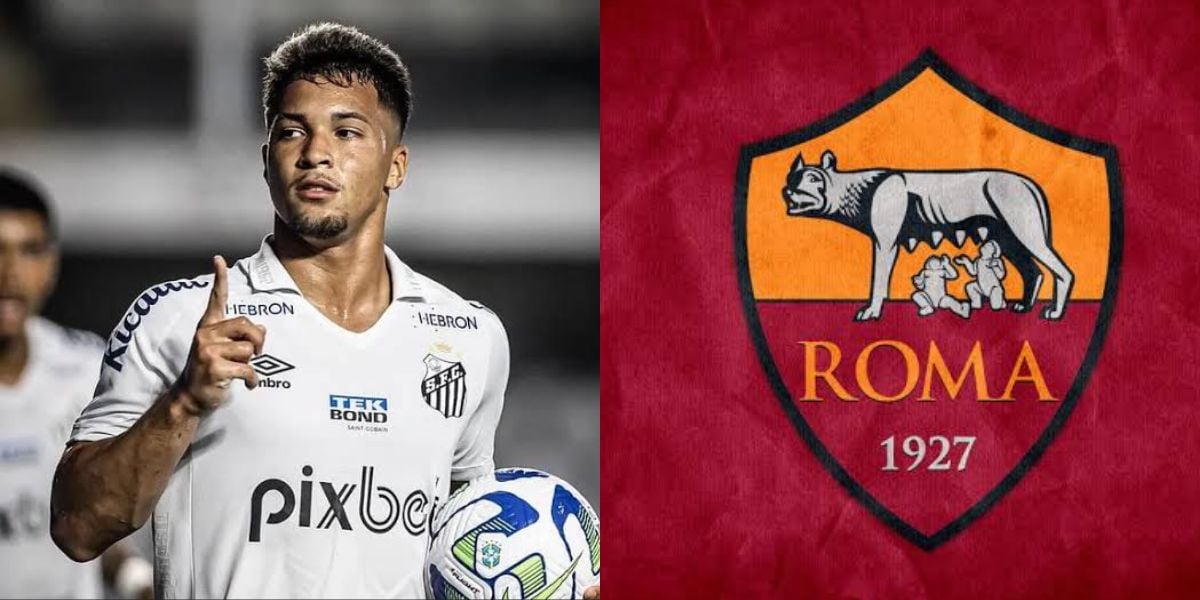 Marcos Leonardo, centroavante do Santos que está negociando com a Roma (Foto - Montagem TV Foco).