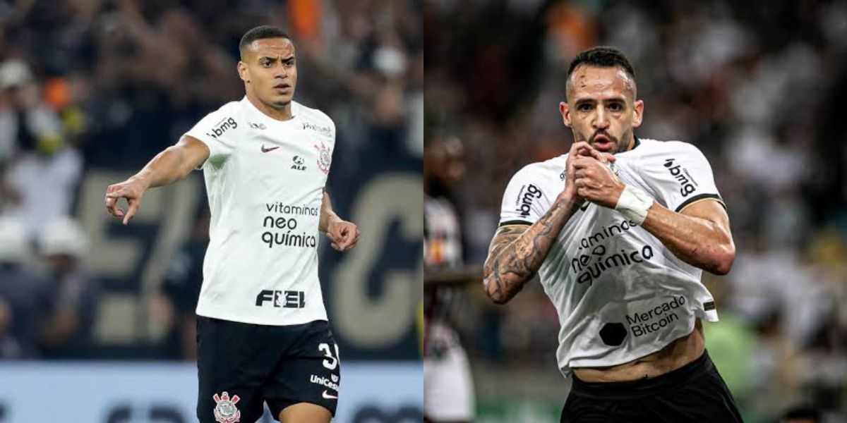 Murilo e Renato Augusto, jogadores do Corinthians (Foto - Montagem TV Foco).