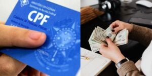 Pessoa segurando o CPF e dinheiro extra em mãos - Foto Reprodução Internet