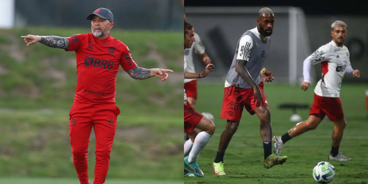 Sampaoli prepara Flamengo para próxima partida (Foto - Montagem TV Foco).