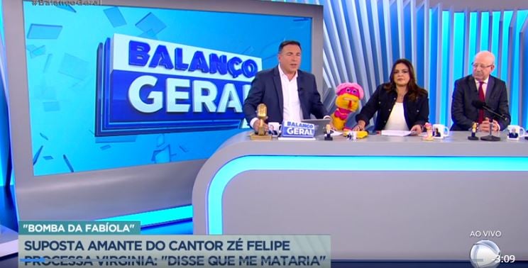 Suposta amante de Zé Felipe vira notícia no Balanço Geral - Foto Record