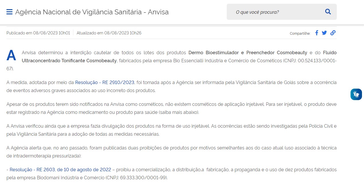 Anvisa barrou cosméticos injetáveis (Foto: Divulgação)