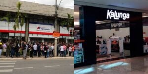 Fachada Armarinhos Fernando e Fachada da Kalunga (Foto: Reprodução / Internet)