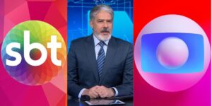 Apresentador SBT entrega o que Globo faz com Bonner (Reprodução: Montagem TV Foco)