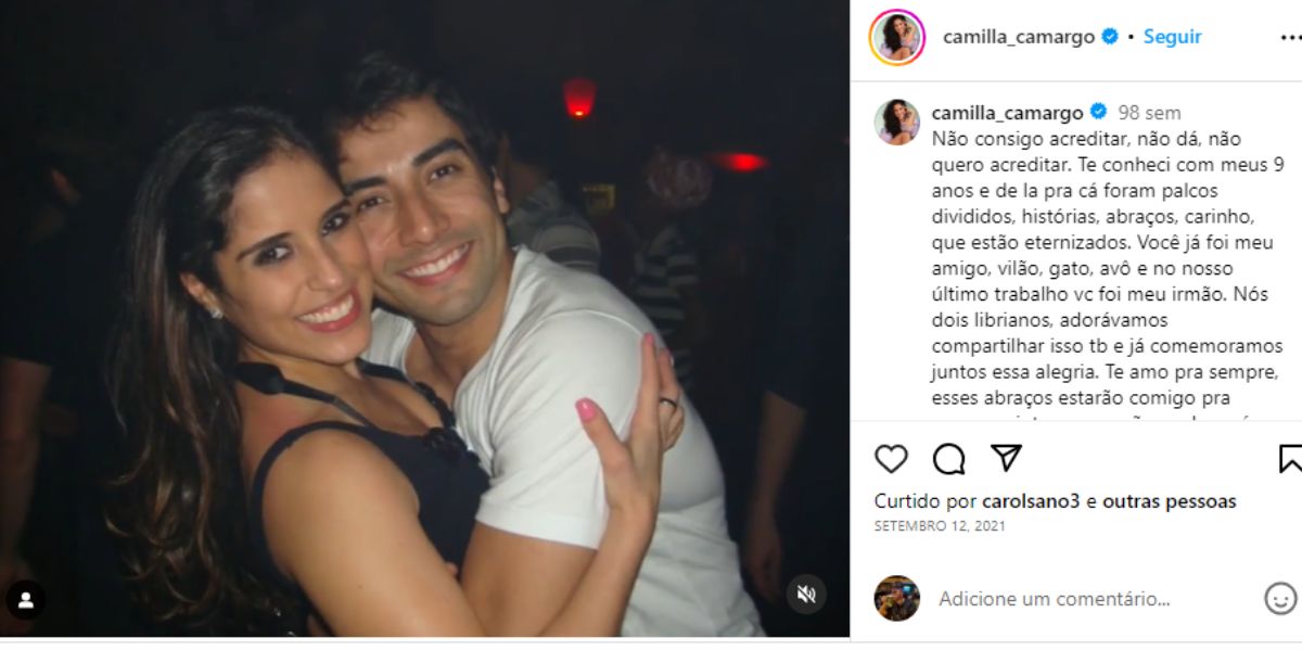 Camila Camargo lamentou muito a morte do ator (Reprodução: Instagram)