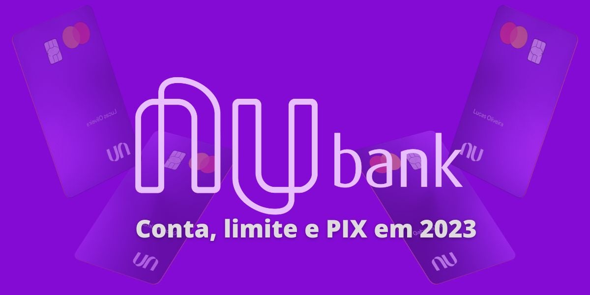 Logo do Nubank e cartões. (Foto: Montagem / TV Foco)