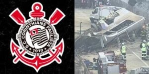 Ônibus com torcedores do Corinthians sofreu grave acidente (Foto: Reprodução/ Internet)