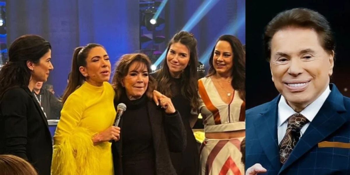 Patrícia Abravanel ao lado de Íris e suas irmãs (Reprodução: SBT)