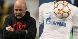 Sampaoli chora com notícia sobre meia acima da média (Reprodução: Montagem TV Foco)