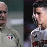 James Rodriguez e Dorival no São Paulo (Reprodução/Montagem TV Foco)