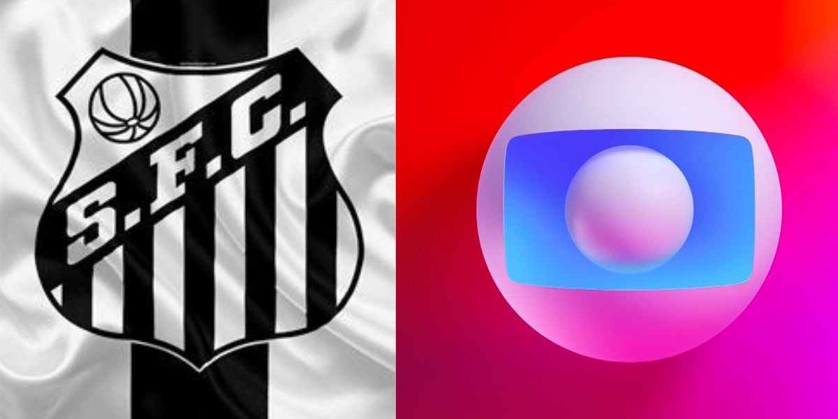 Bandeira do Santos e logo da Globo - Foto Reprodução Internet