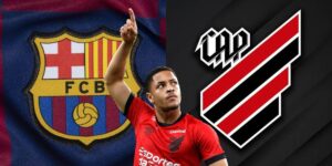 Barcelona quer craque da série A após arrancar Vitor Roque do Athletico- PR (Foto - Montagem TV Foco).