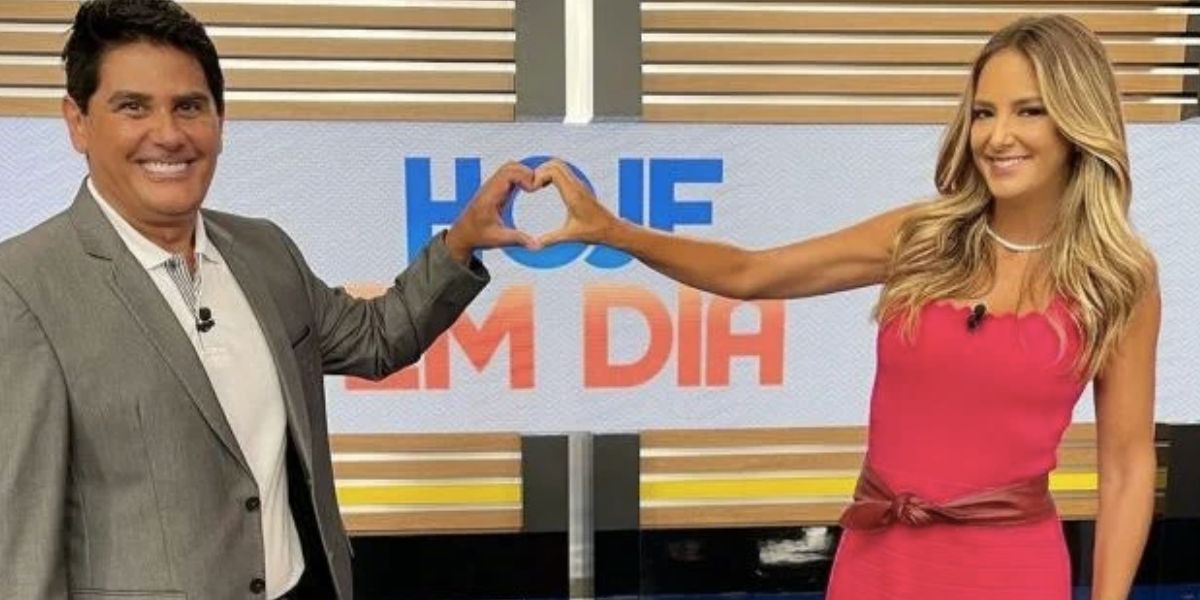César Filho e Ticiane Pinheiro no Hoje Em Dia (Foto: Reprodução / Record)