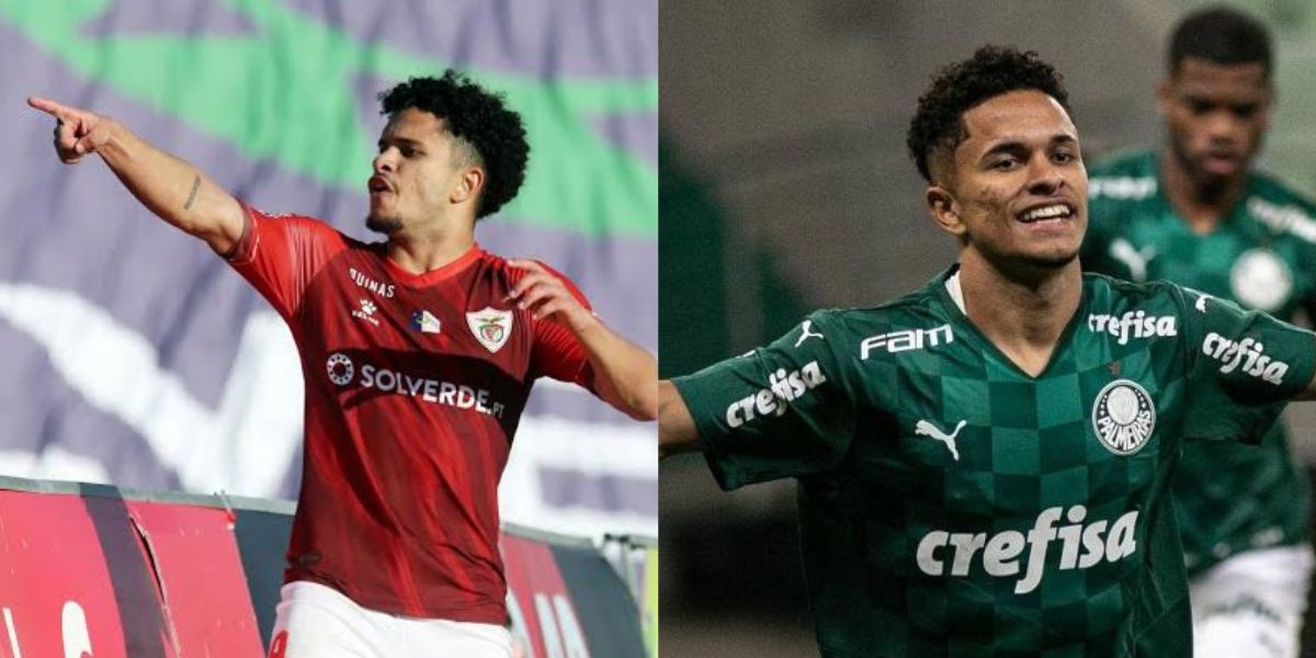 Gabriel Silva, atacante que brilhou na base do Palmeiras  (Foto - Montagem TV Foco).