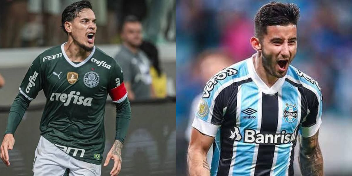 Gustavo Gómez e Mathías Villasanti, craques do Palmeiras e do Grêmio (Foto - Montagem TV Foco).