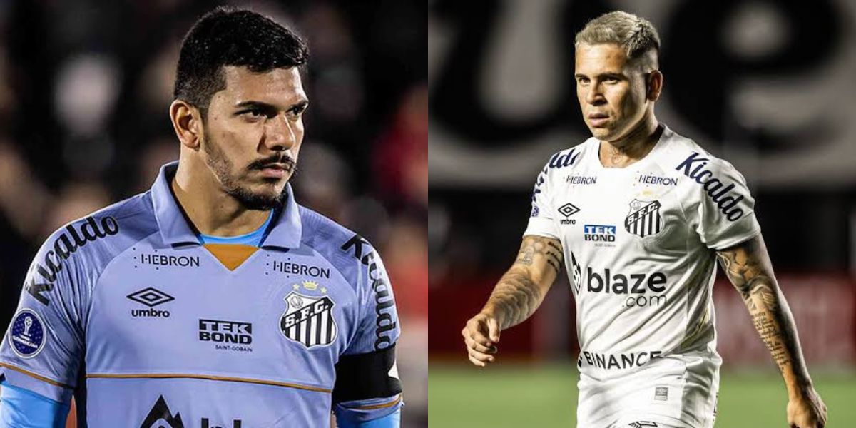 João Paulo e Soteldo, jogadores do Santos (Foto - Montagem TV Foco).