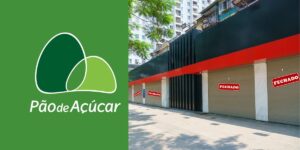 Logo do Pão de Açúcar e mercado fechado - Foto Reprodução Internet
