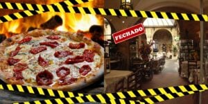 Pizza e pizzaria fechada - Foto Reprodução Internet