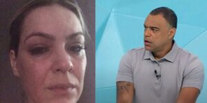 Renata Fan chorando e Denilson - Foto Reprodução Internet