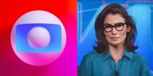 Renata Vasconcellos e logo da Globo - Foto Reprodução Internet