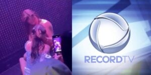 Sexo oral no palco e logo da Record - Foto Reprodução Internet