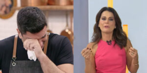 Adriana Araújo e Edu Guedes choraram na Band (Foto: Divulgação)