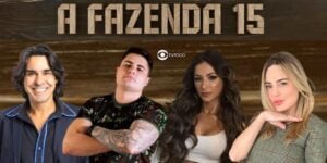 André, Lucas, Nathalia e Rachel se deram mal e correm risco de eliminação em A Fazenda 15 (Foto: Reprodução / Record TV / Montagem TV Foco)