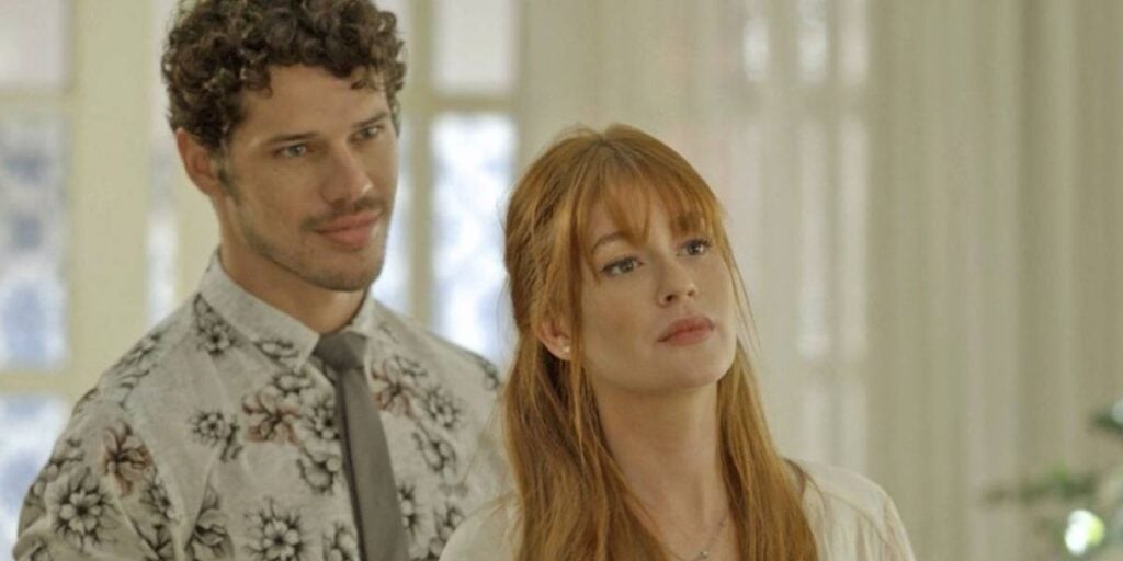 José Loreto e Marina Ruy Barbosa atuaram juntos na novela O Sétimo Guardião, quando surgiram rumores de um caso amoroso (Foto: Reprodução / TV Globo)