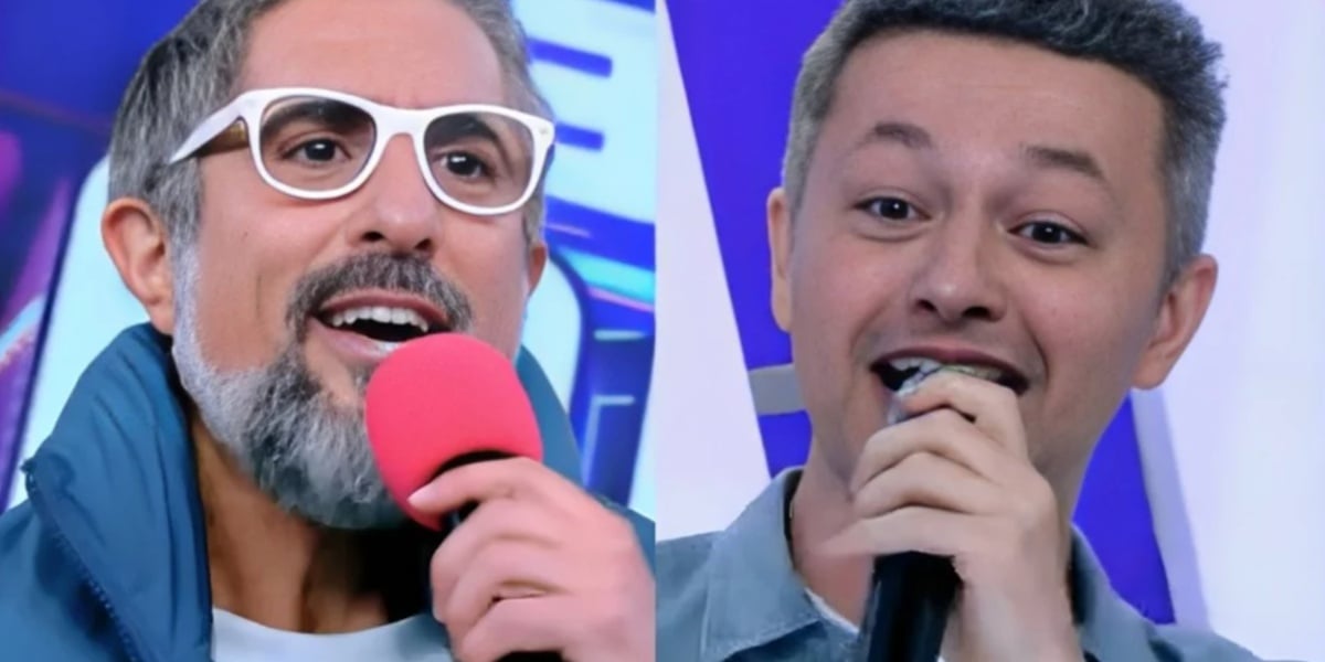 Marcos Mion e Lucas Lima no Caldeirão (Foto: Reprodução/ Internet)