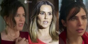 Renée, Lara e Ísis em cenas de Elas por Elas (Foto: Reprodução / Globo / Montagem TV Foco)