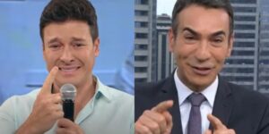 Rodrigo Faro e César Tralli já choraram na TV (Foto: Reprodução/ Internet)
