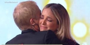 Ticiane Pinheiro chorando na Record (Foto: Reprodução/ Internet)