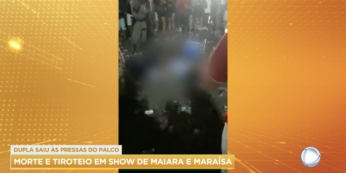 Reportagem sobre o tiroteio durante o show (Reprodução/Record)