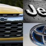 Novo carro da Chevrolet, logo da Jeep e Toyota (Reprodução/Montagem TV Foco)