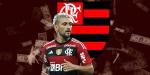 Arrascaeta, do Flamengo (Foto - Montagem TV Foco)