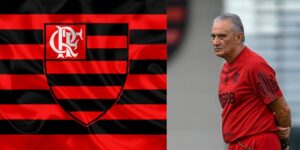 Bandeira do Flamengo e Tite - Foto Reprodução Internet