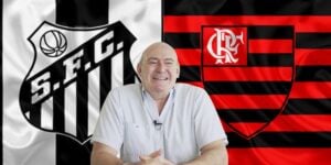 Bandeira do Santos, do Flamengo e Rueda - Foto Reprodução Internet