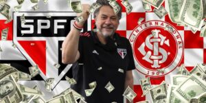 Bandeira do São Paulo e do Internacional, e Casares - Foto Reprodução Internet