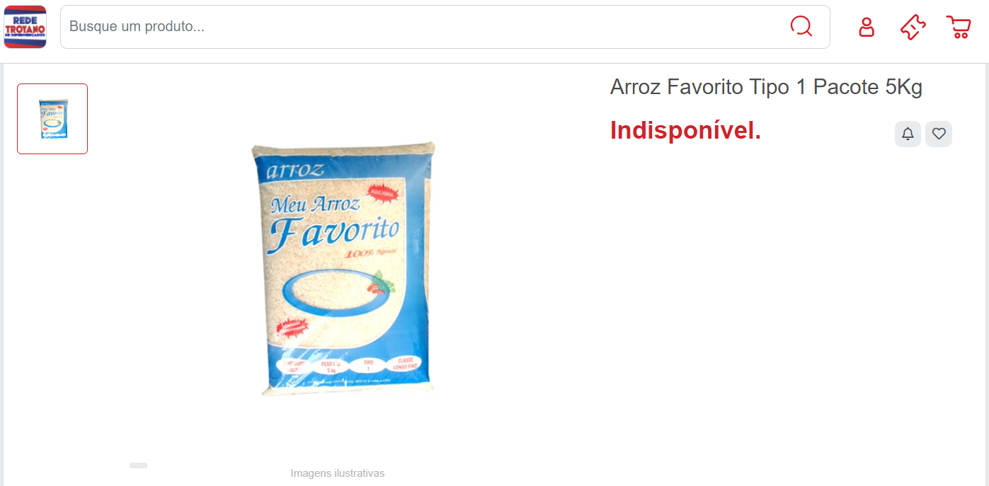 Arroz favorito não está sendo localizado nos mercados (Foto Reprodução/Rede Trotano)