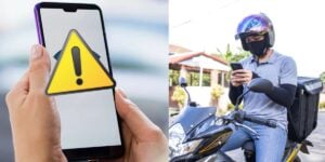 Celular com aplicativo fora do ar e entregador parado - Foto Reprodução Internet