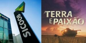 Agência da Siccob e abertura da novela Terra e Paixão da Globo - montagem: Tv foco