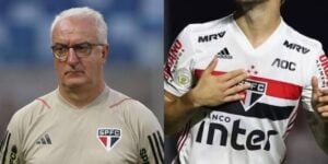 Dorival Júnior e craque do São Paulo  (Foto - Montagem TV Foco).