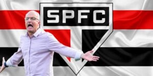 Dorival gritando e bandeira do São Paulo - Foto Reprodução Internet