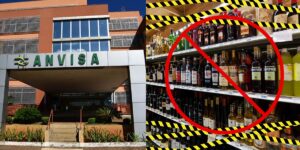 Fachada da Anvisa e bebida proibida - Foto Reprodução Internet