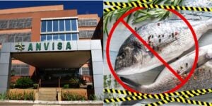 Fachada da Anvisa e peixe proibido - Foto Reprodução Internet