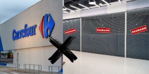 Fachada do Carrefour e supermecado fechado - Foto Reprodução Internet