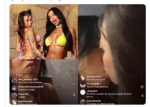 Famosas dão beijão em live - Foto Instagram