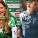 Leila Pereira do Palmeiras e jogador Messi (Foto: Reprodução, Montagem, TV Foco)