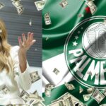 Leila Pereira e Bandeira do Palmeiras - Foto Reprodução Internet